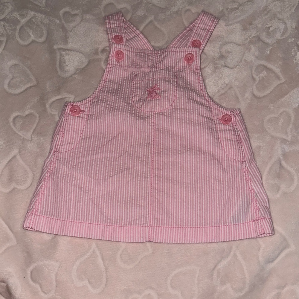 Baby pink overalls dress